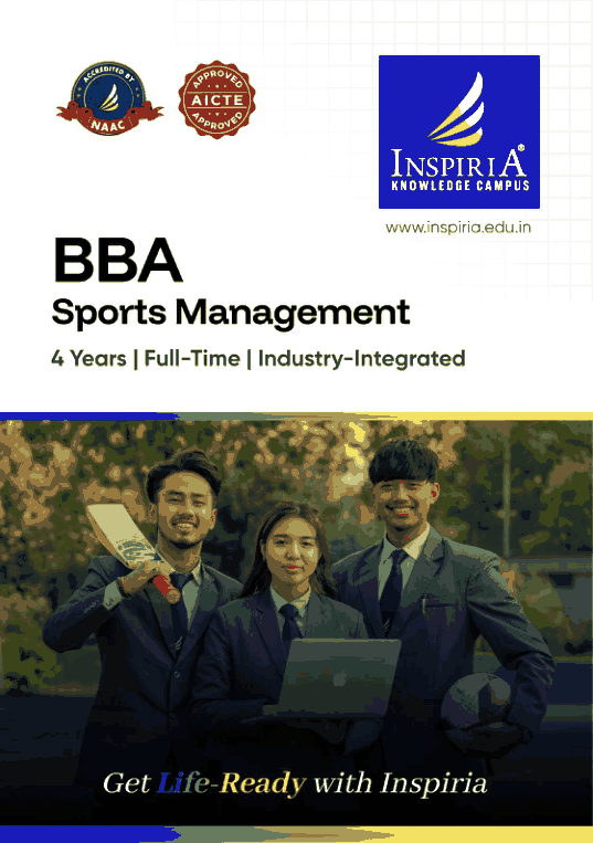 BBA Sports Management programme brochure