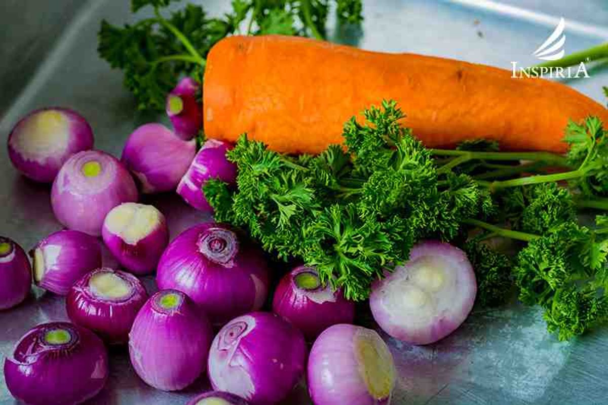 Raw vegetables for the dish