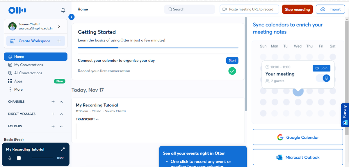 Otter.Ai Dashboard