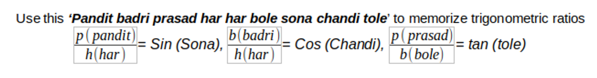 Trigonometry Formula