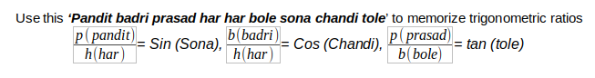 Trigonometry Formula
