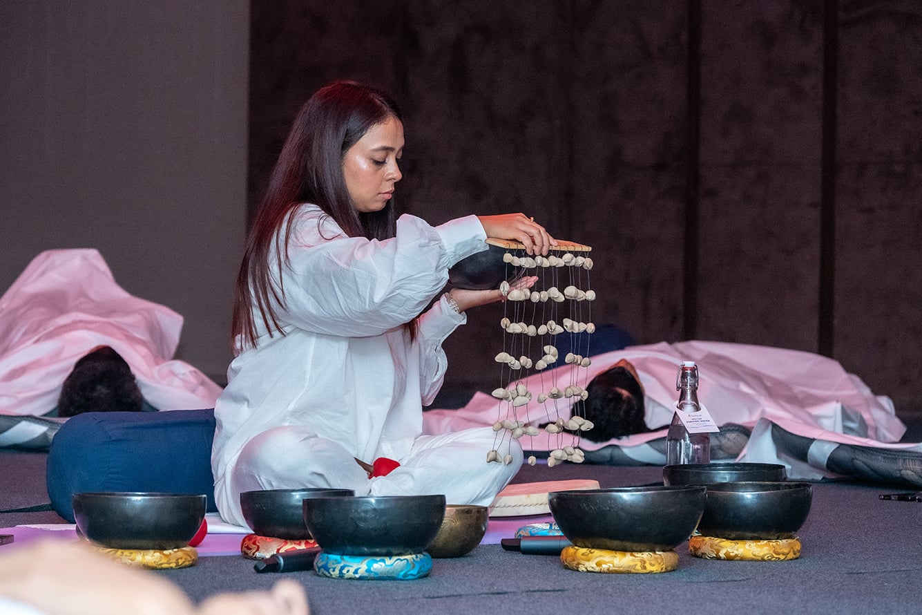 Sound therapy and guided meditation session