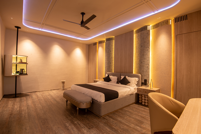 A sleep-optimised room at the YouthRun residency